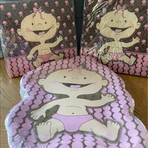 Baby Girl Napkins and Plates for Baby Showers